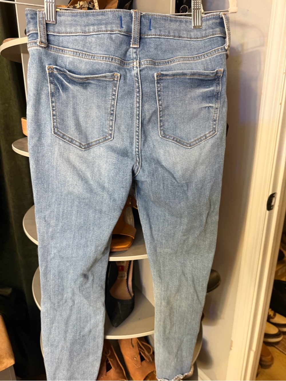 Light Blue High-Rise Skinny Jeans for Women